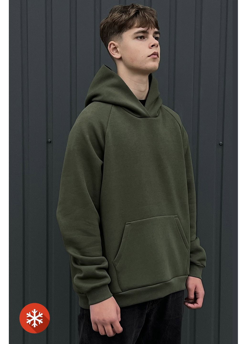 Утеплене худі ONE кольору хаки Garne (368765033)