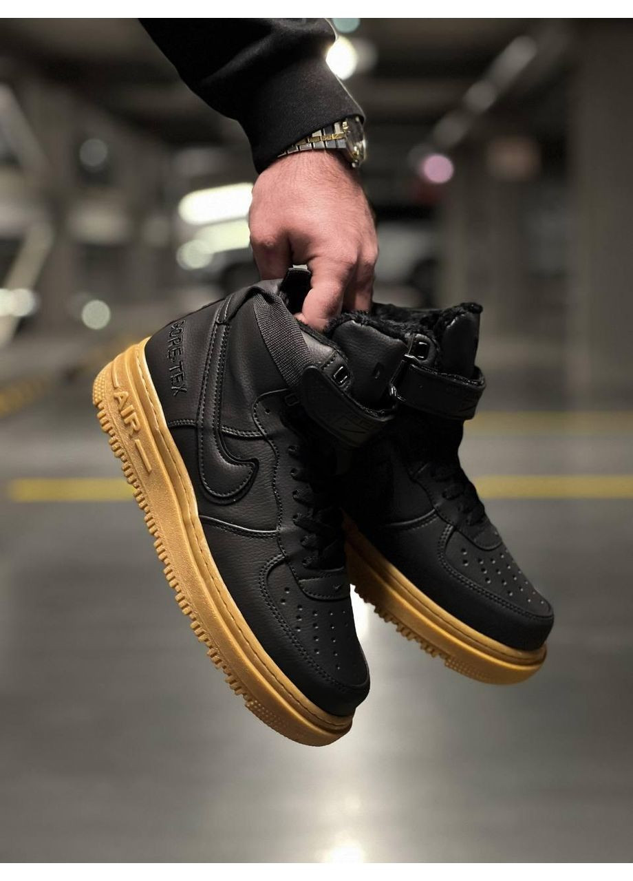 КРОССОВКИ ЖЕНСКИЕ NIKE AIR FORCE 1 GORE-TEX НАЙК АИР ФОРС 1 ПРЕМИУМ No Brand чёрные демисезоны (367169572)