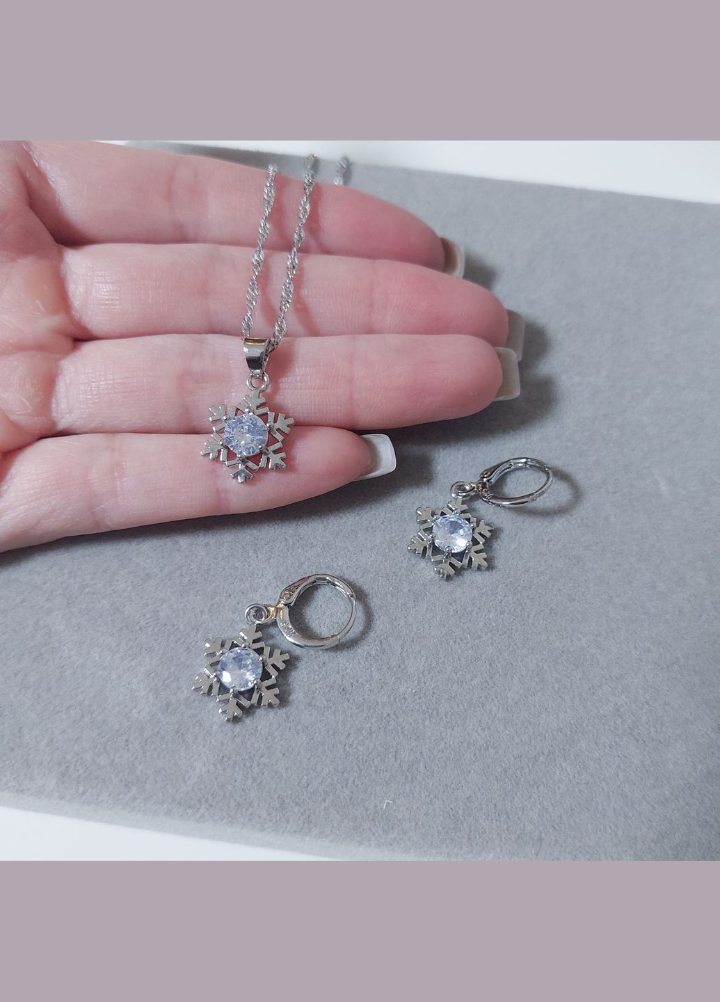 Набор новогодний бижутерии (украшения) Снежинки DeKolie (314827572)