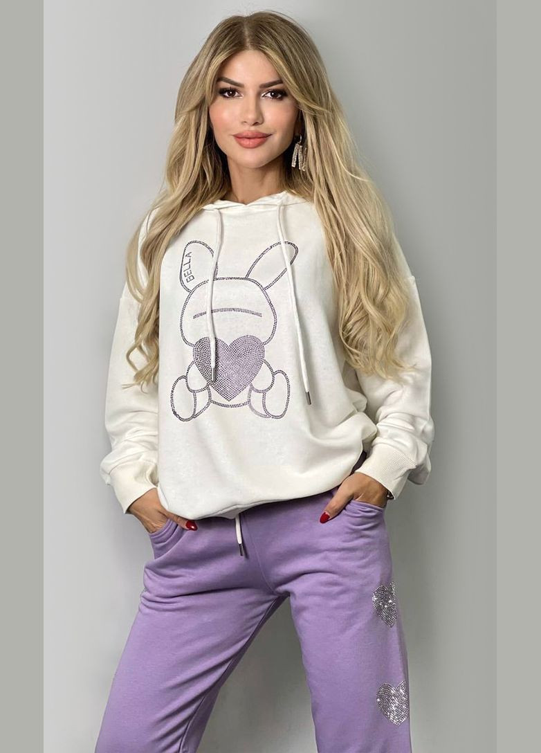 Жіночий костюм біло-бузковий. Fashion (337118415)