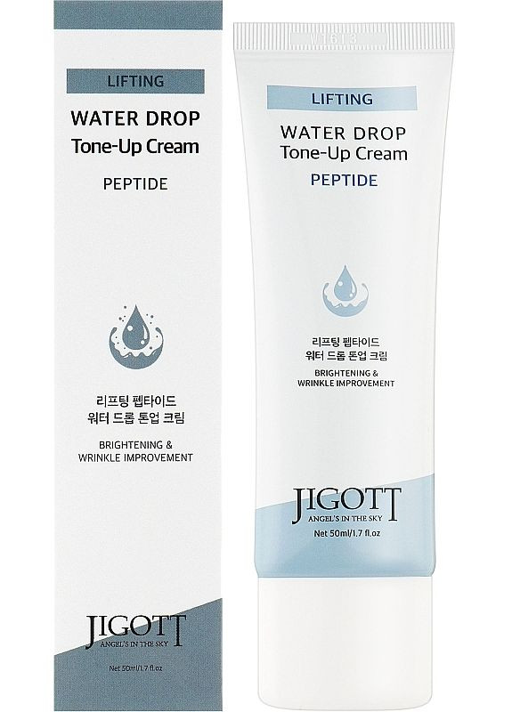 Jigott Увлажняющий крем для лица с пептидами Lifting Peptide Water Drop Tone Up Cream (50ml) — Крем, Южная Корея (369790674)
