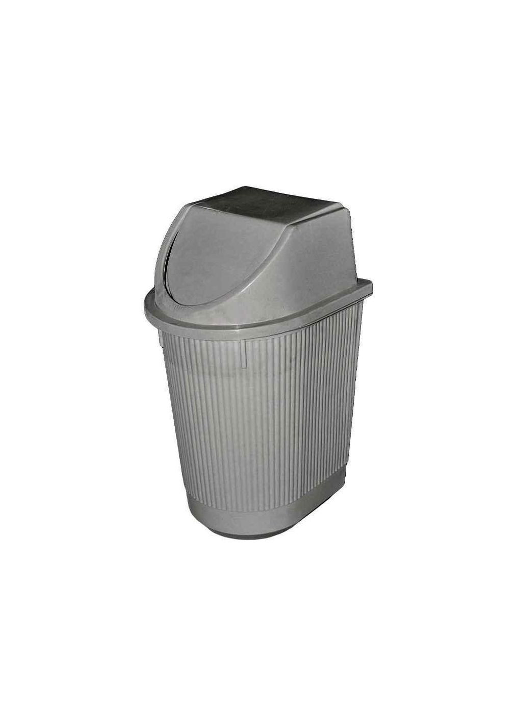 Ведро пл. 11л для мусора №1 с поворотной крышкой (серое) ТМ КОНСЕНСУС Консенсус (303417609)