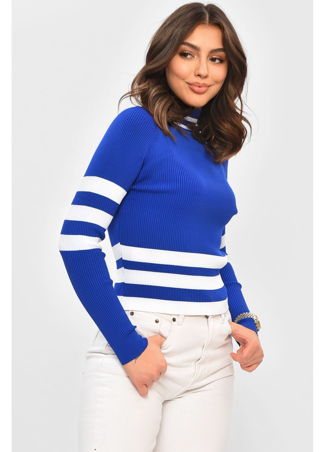 Гольф жіночий синього кольору з принтом Let's Shop (353131093)