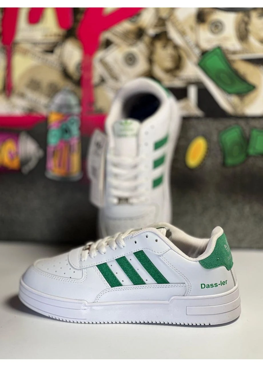 Белые демисезонные кроссовки мужские adidas dass-ler white/green адидас ади даслер белые No Brand