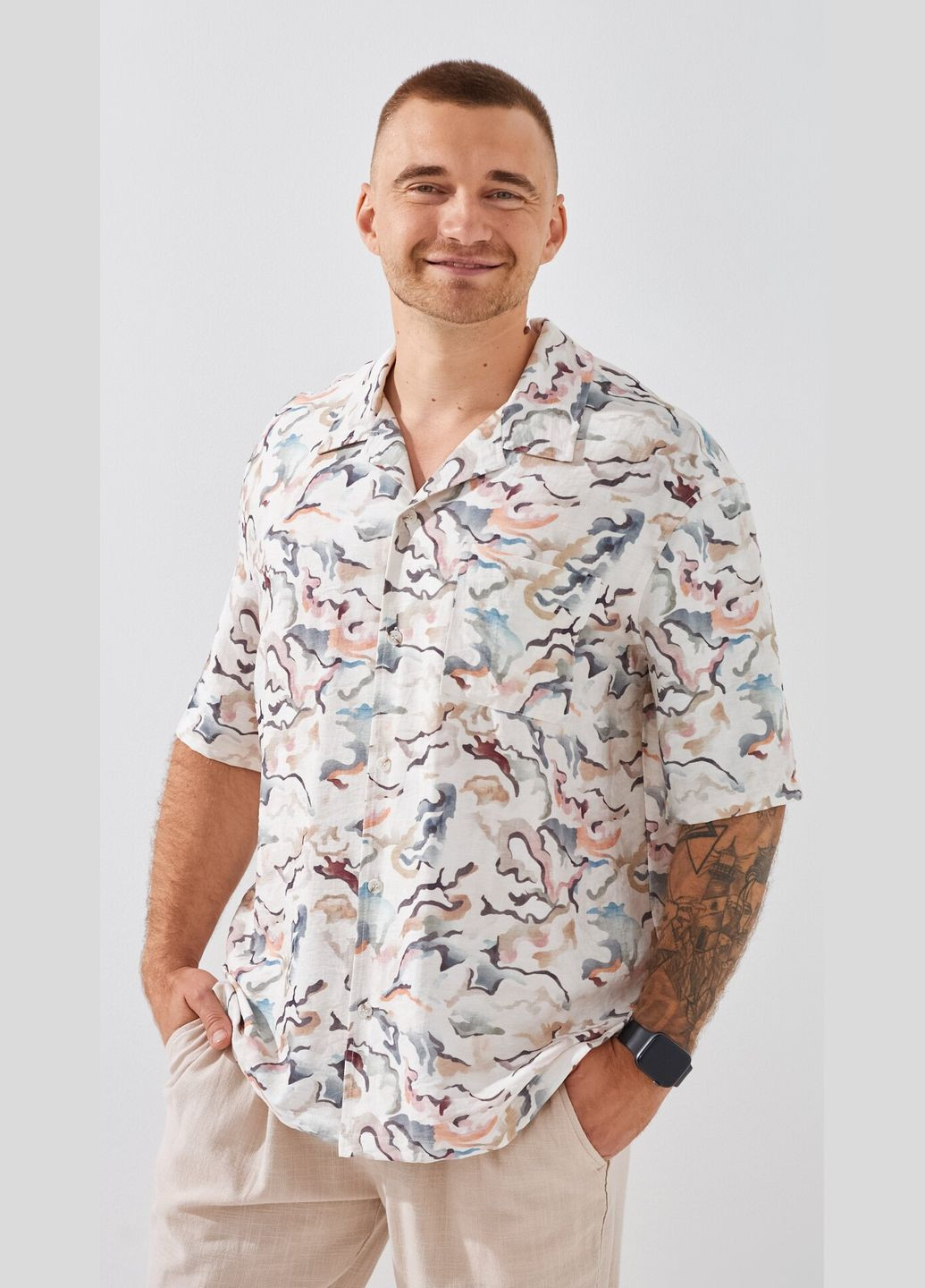 Молочная кэжуал рубашка LAWA