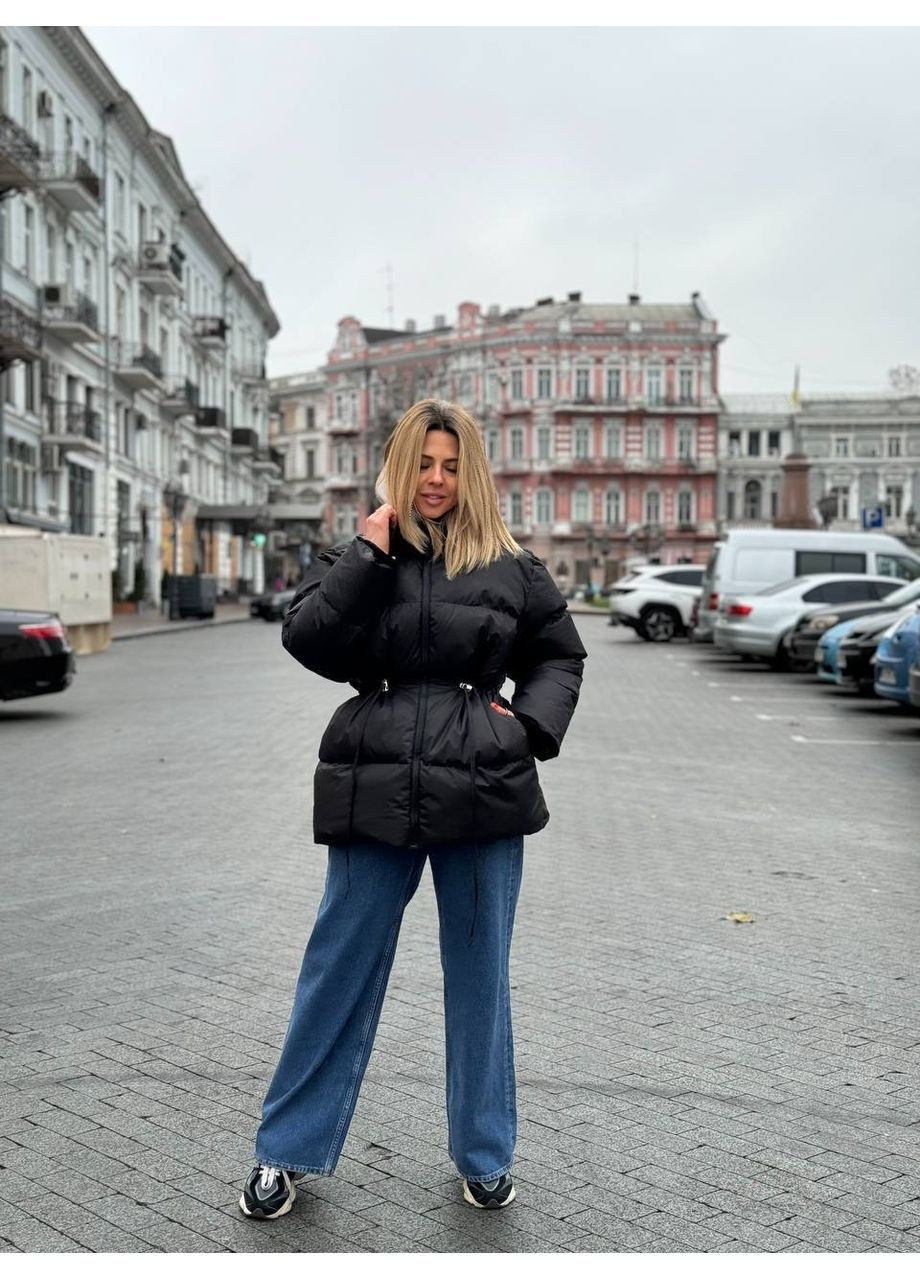 Чорна демісезонна куртка жіноча тепла Style Point