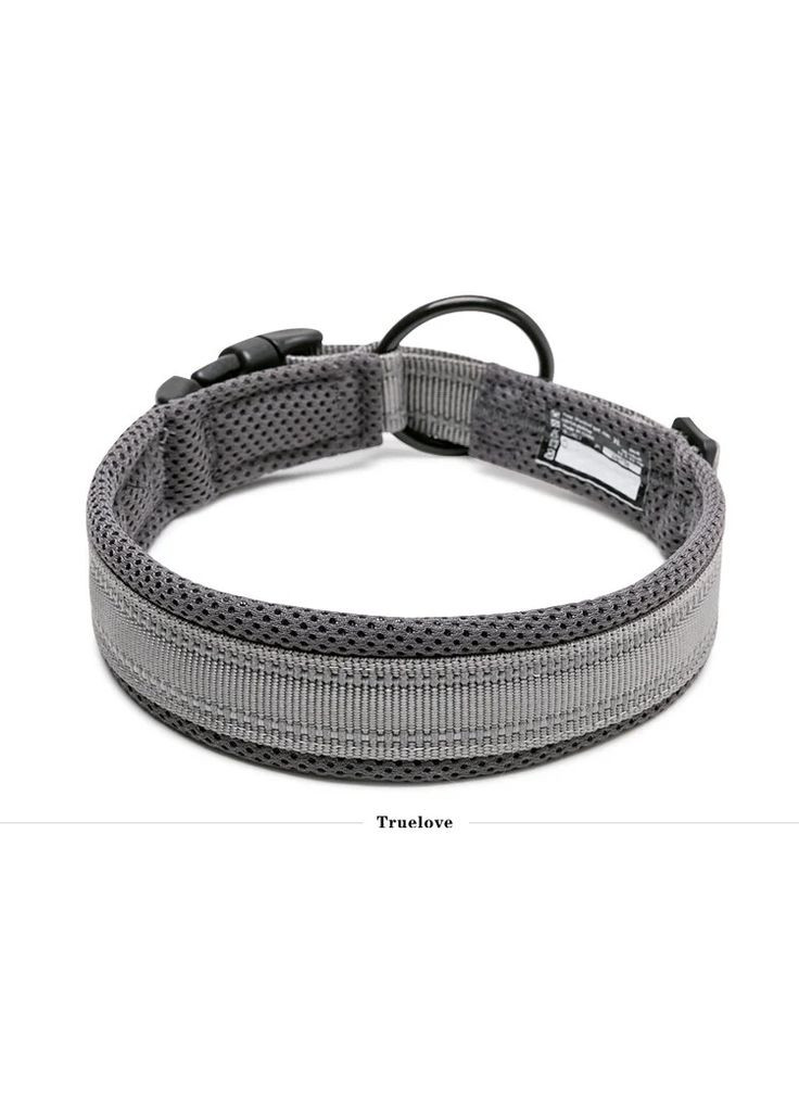 Нашийник для собак TLC5011, світловідбиваючий для середніх і великих порід собак, Сірий XL Truelove (299915466)