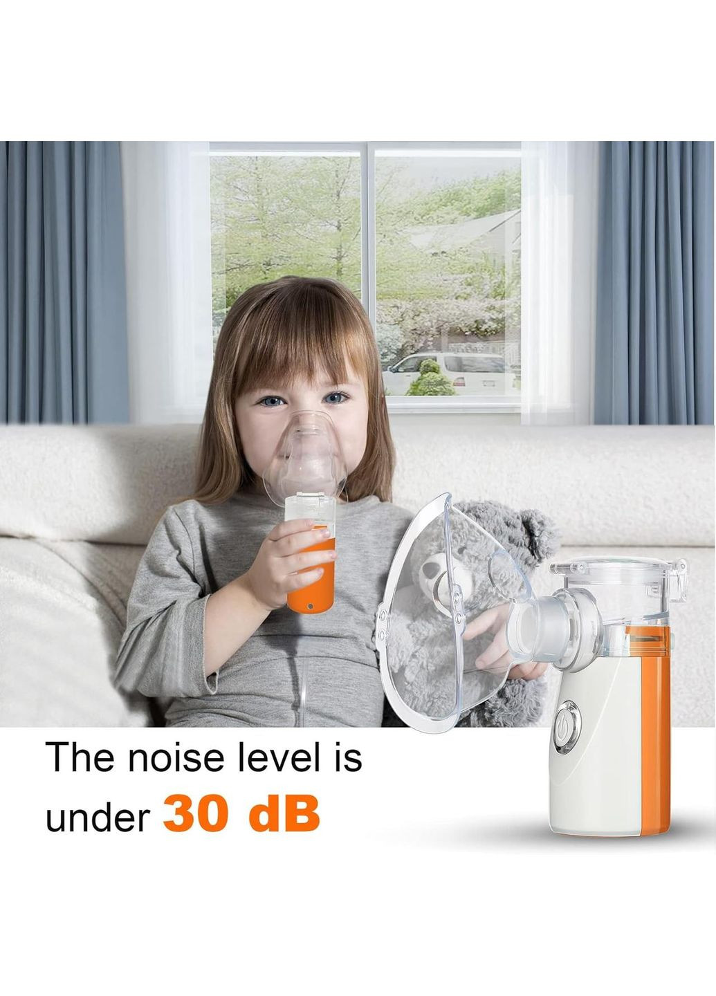 Небулайзер ультразвуковой портативный, аэрозольный ингалятор для детей и взрослых с маской и мундштуком, тихий No Brand (371644680)