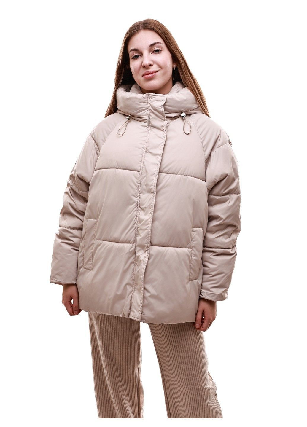 Бежева зимня куртка зимова жіноча No Brand