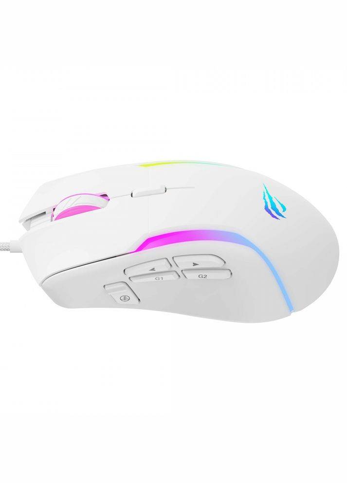Дротова ігрова миша з 9 програмованими кнопками HVMS1033 8000 DPI USB White Havit (282313557)