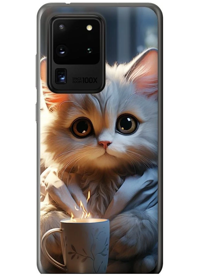 2D пластиковый чехол 'White cat' для Endorphone Samsung Galaxy S20 Ultra (265397946)