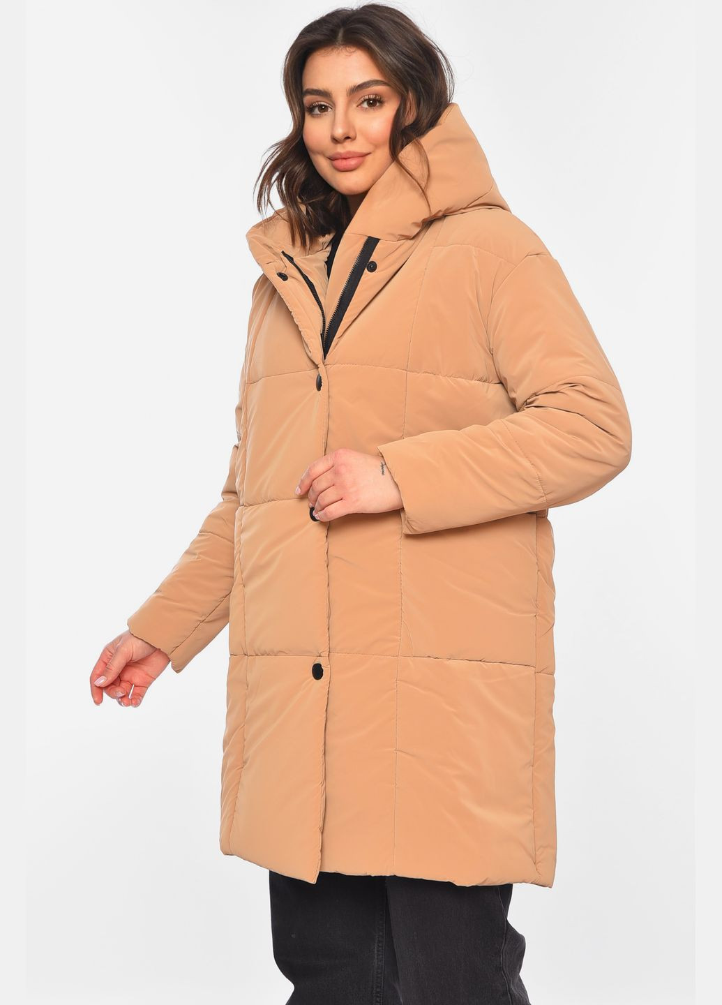 Світло-коричнева демісезонна куртка жіноча демісезонна світло-коричневого кольору Let's Shop