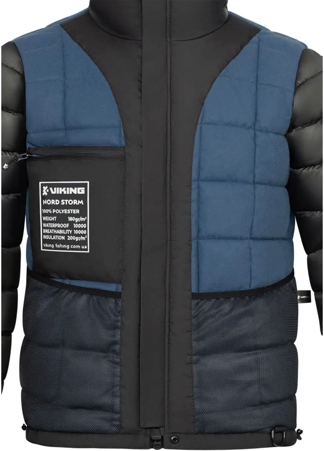 Комбинированная демисезонная куртка viking fishing nord storm 200g 10k black/navy No Brand