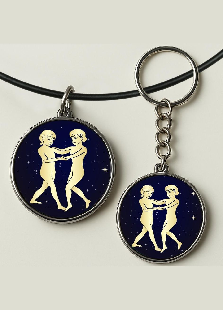 Набір підвіска (кулон) та брелок Близнюки No Brand (332633128)