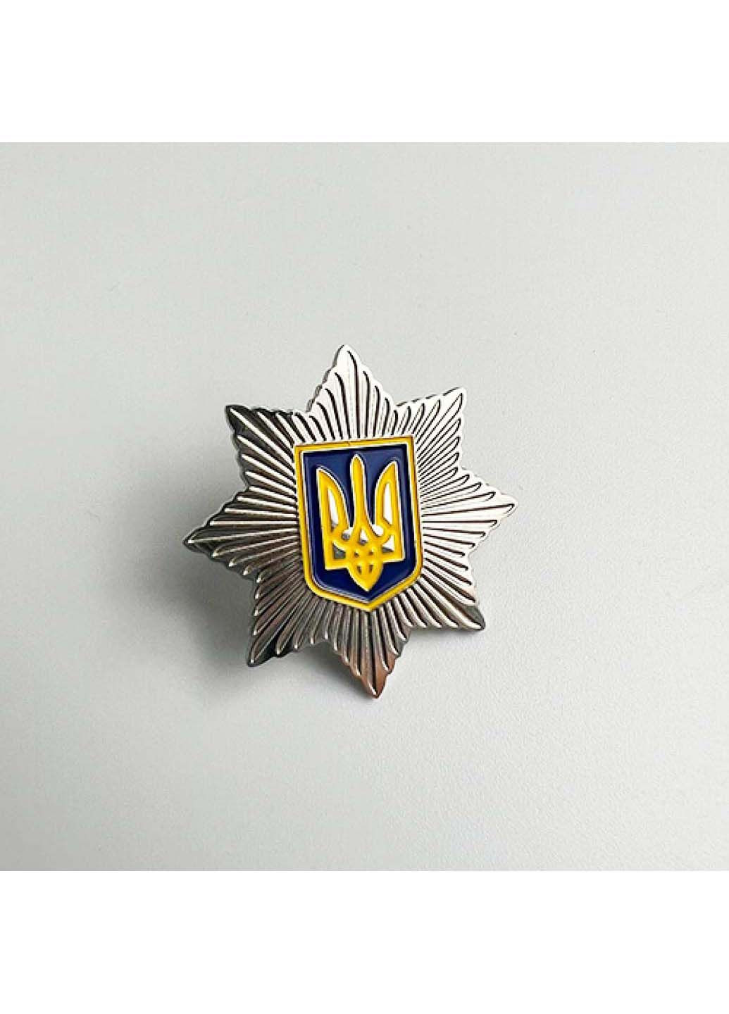 Значок Емблема Національної поліції 30х30 мм Dobroznak (292338424)