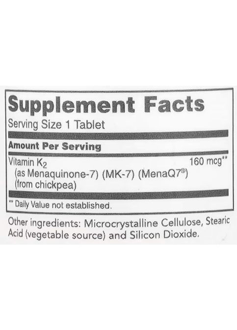 MK-7 Vitamin K2 160 mcg 60 Tabs Protocol for Life Balance (361074546)