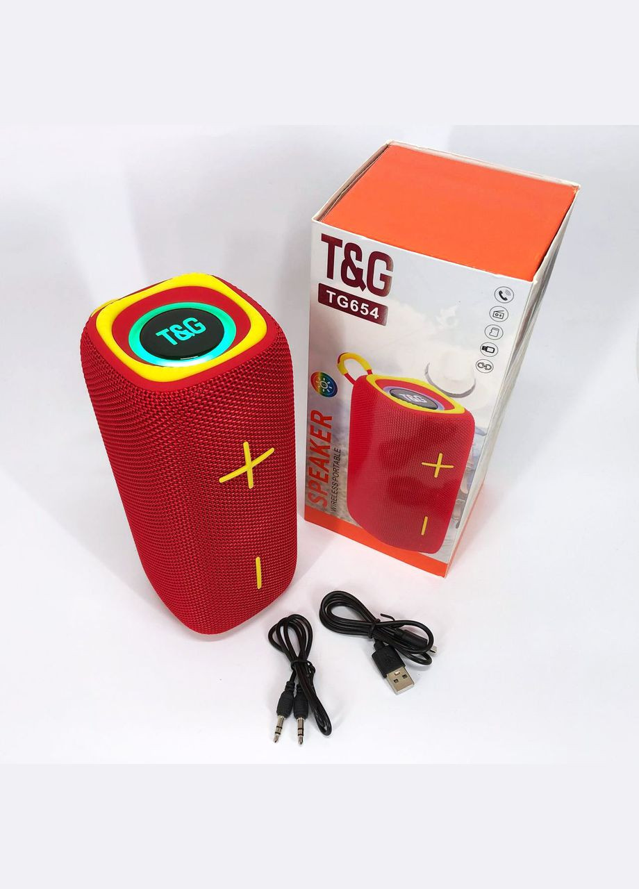 Портативна Bluetooth колонка TG654 8W з підсвіткою, блютуз колонка для вулиці. Колір: червоний TG (372908495)