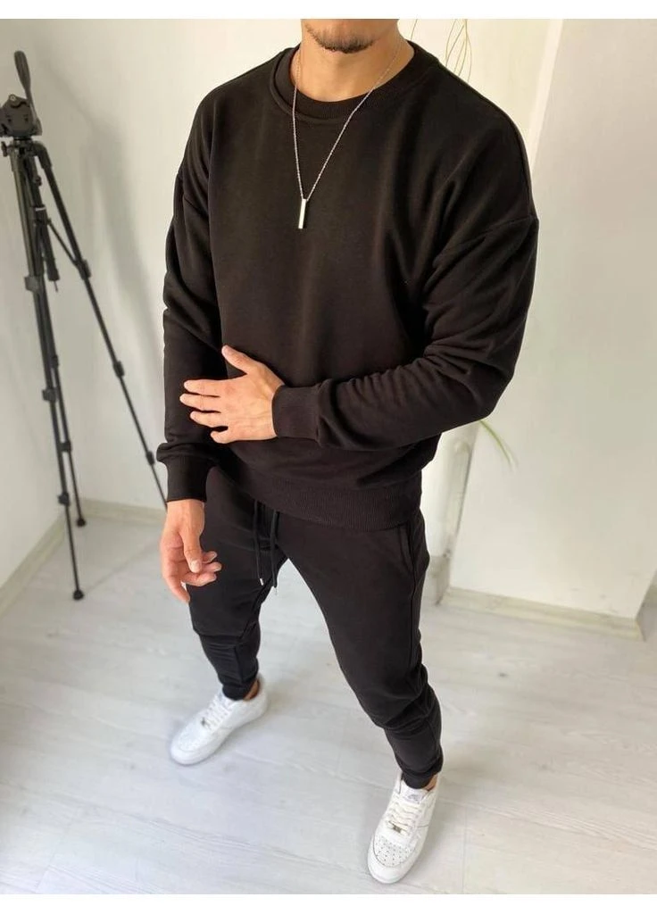 Черный демисезонный костюм флисовый базовый No Brand