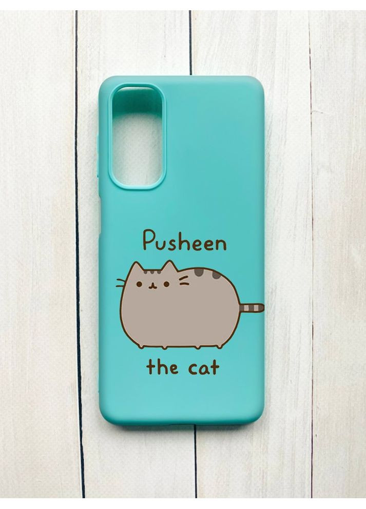 Матовий чохол на Samsung Galaxy M54 Бірюзовий Пушин котик (принт 412) Creative (356122827)