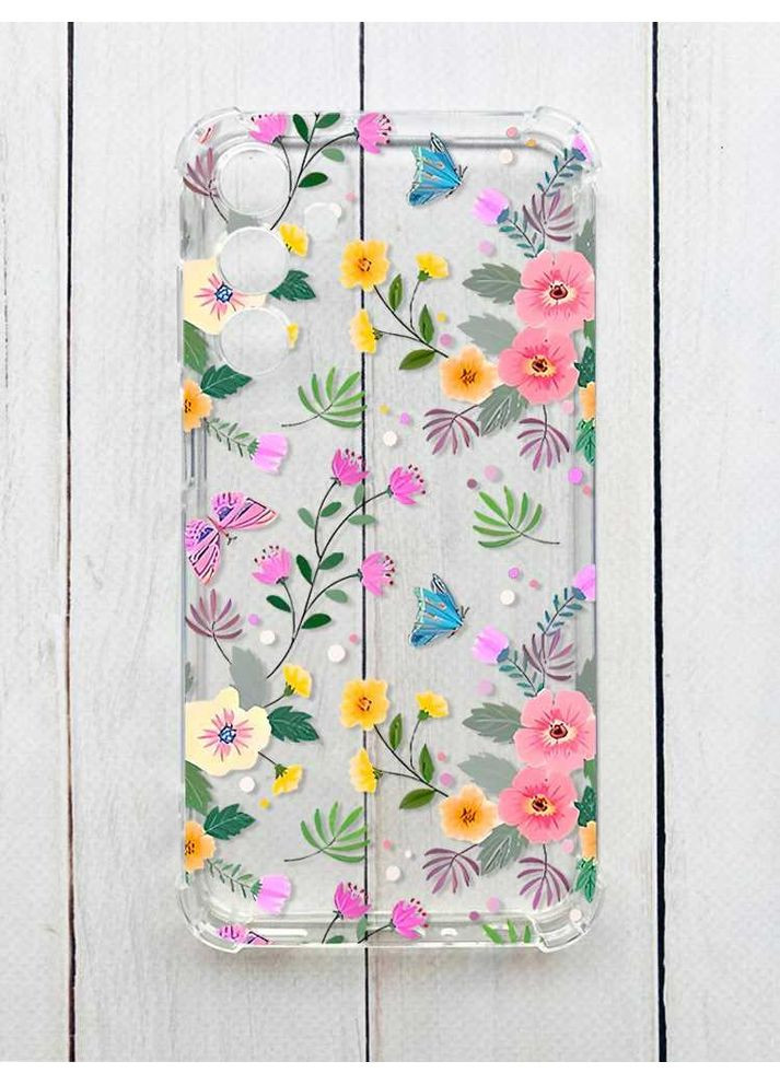 Чехол с утолщёнными углами на Samsung Galaxy A25 (A256):: Цветочный фон (принт 369) Creative (360661967)