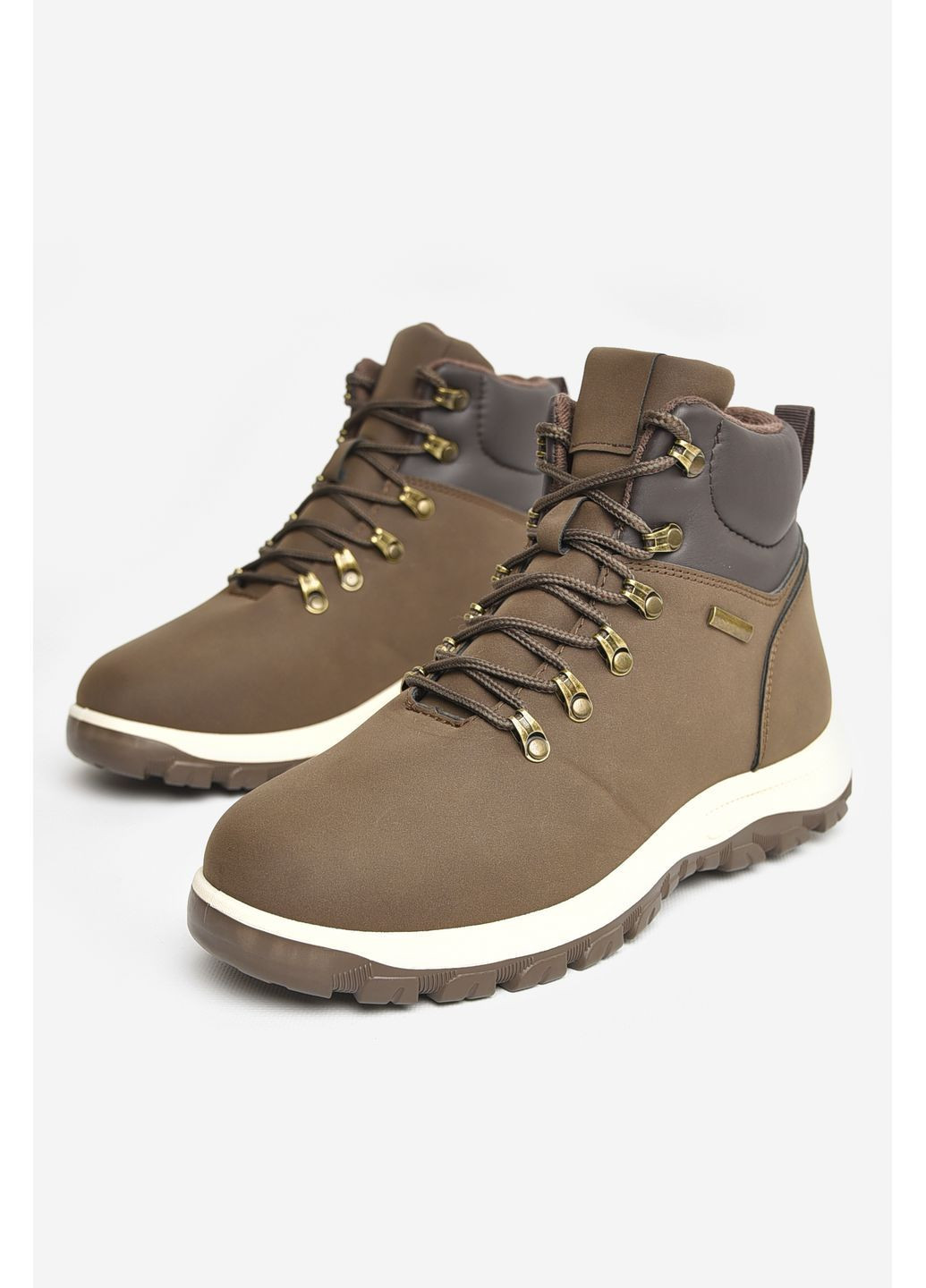 Черевики чоловічі демісезонні коричневого кольору Let's Shop (364955847)