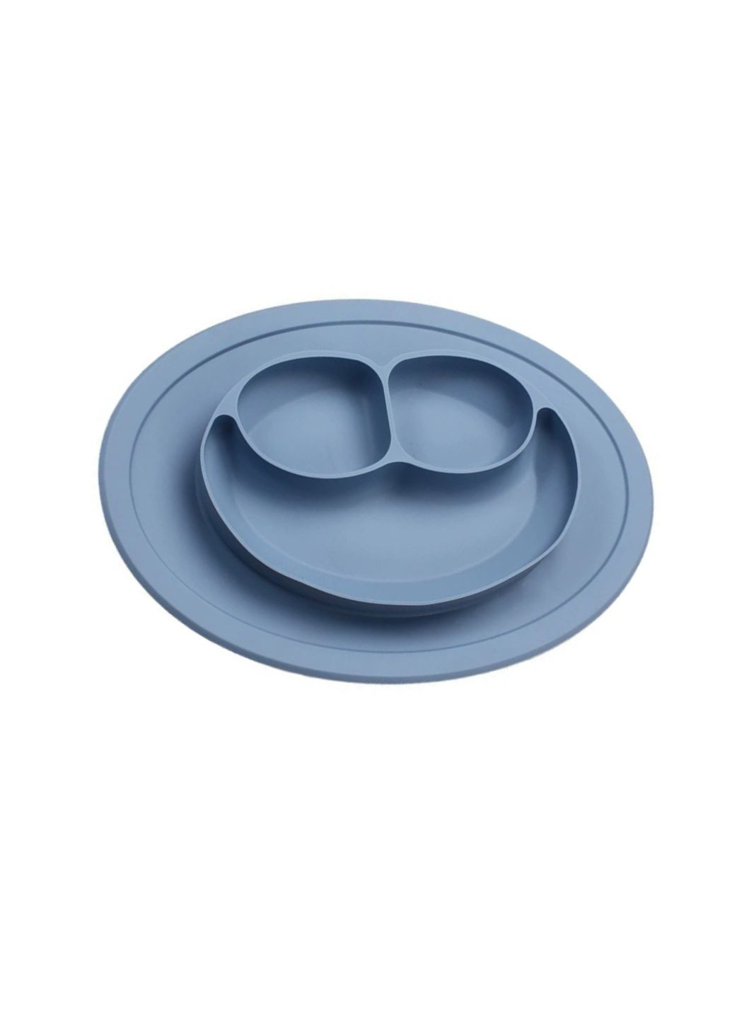 Детская силиконовая тарелка на присоске "Смайлик" No Brand (362136361)