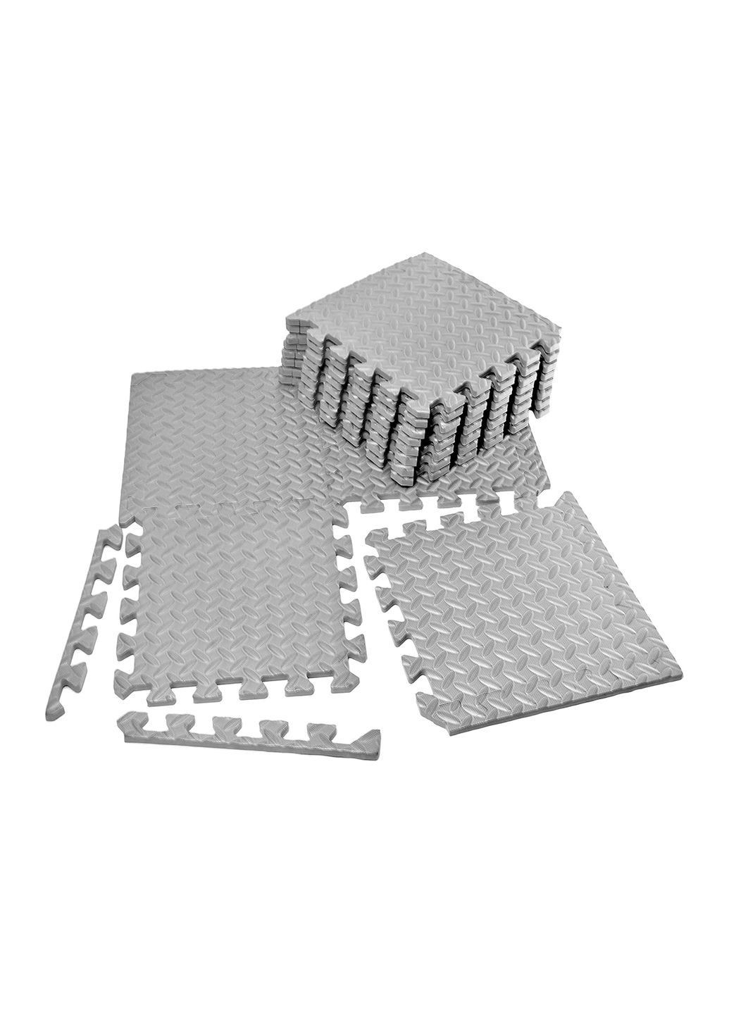 Татамі мат 8 шт (30х30х1 см) хвіст ластівки сірий EasyFit (362034985)