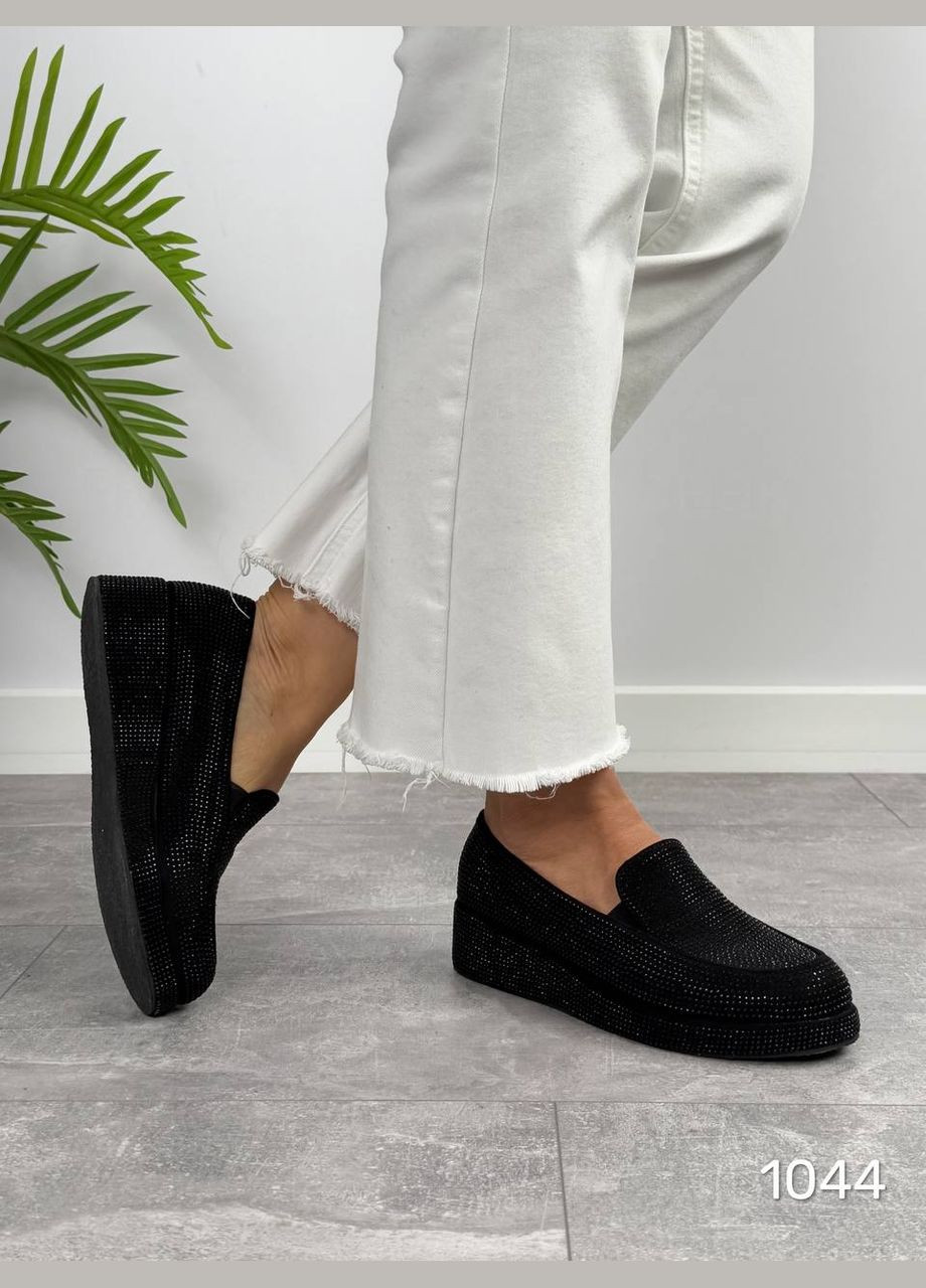 No Brand Стильні жіночі лофери лофери чорний з штучна замша, — демісезон (317043322)