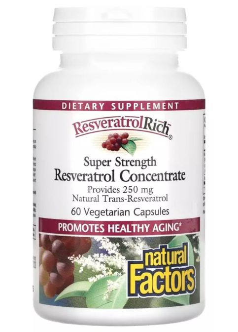 Resveratrol Rich Super Strength Resveratrol Concentrate 60 Veg Caps Natural Factors (309161552)