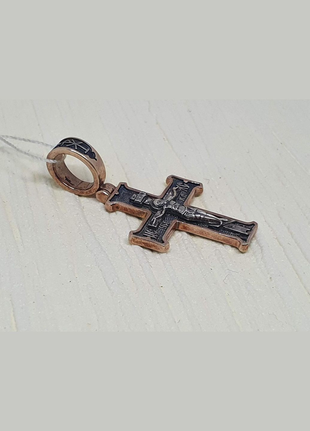 Срібний хрест Розп'яття Христа з позолотою. 3523-ЗЧФК Харківська ювелірна фабрика (299153346)