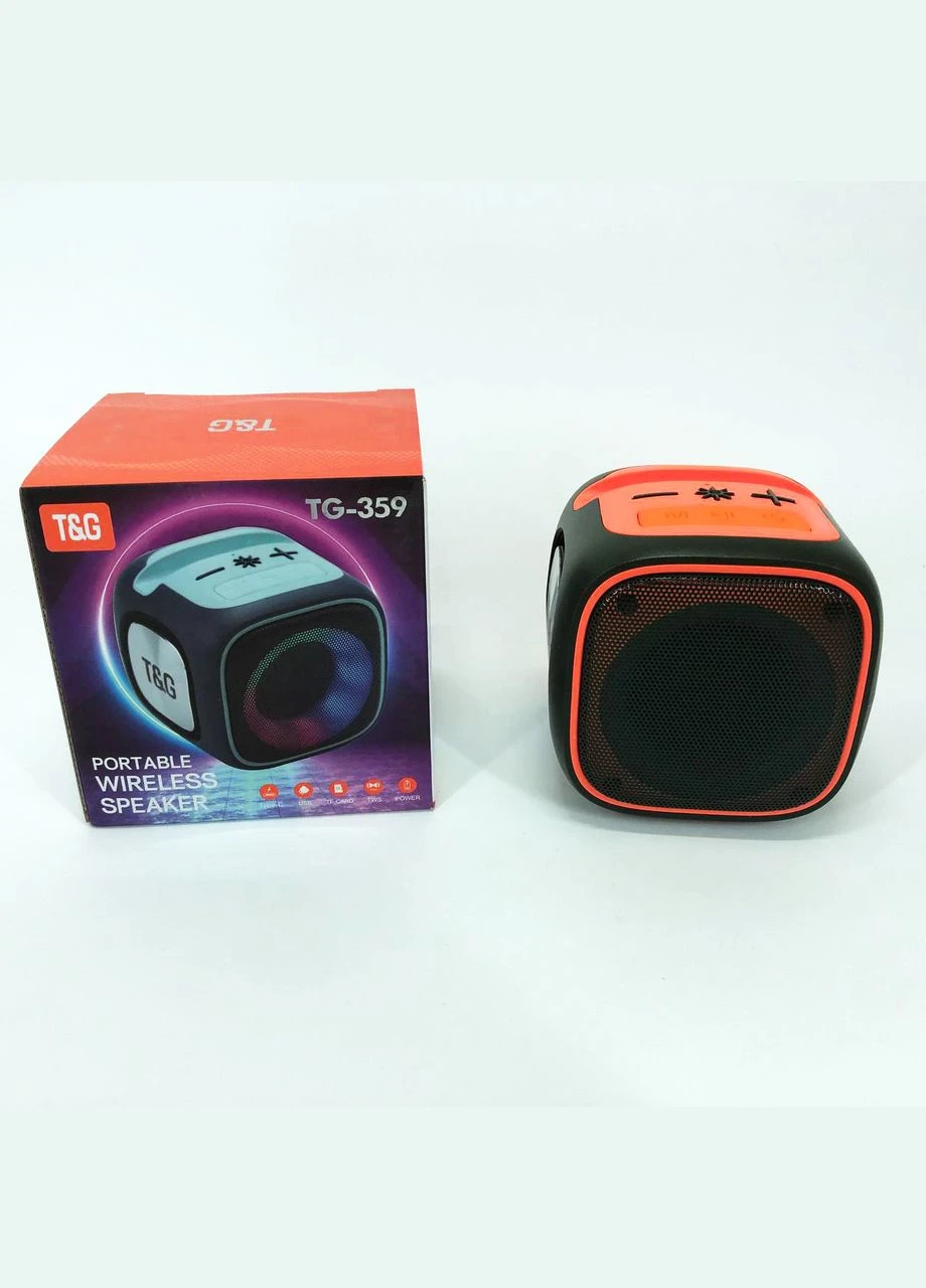 Портативная Bluetooth колонка TG359 7W с RGB подсветкой, аккумуляторная колонка для музыки. Цвет: зеленый T&G (359429549)