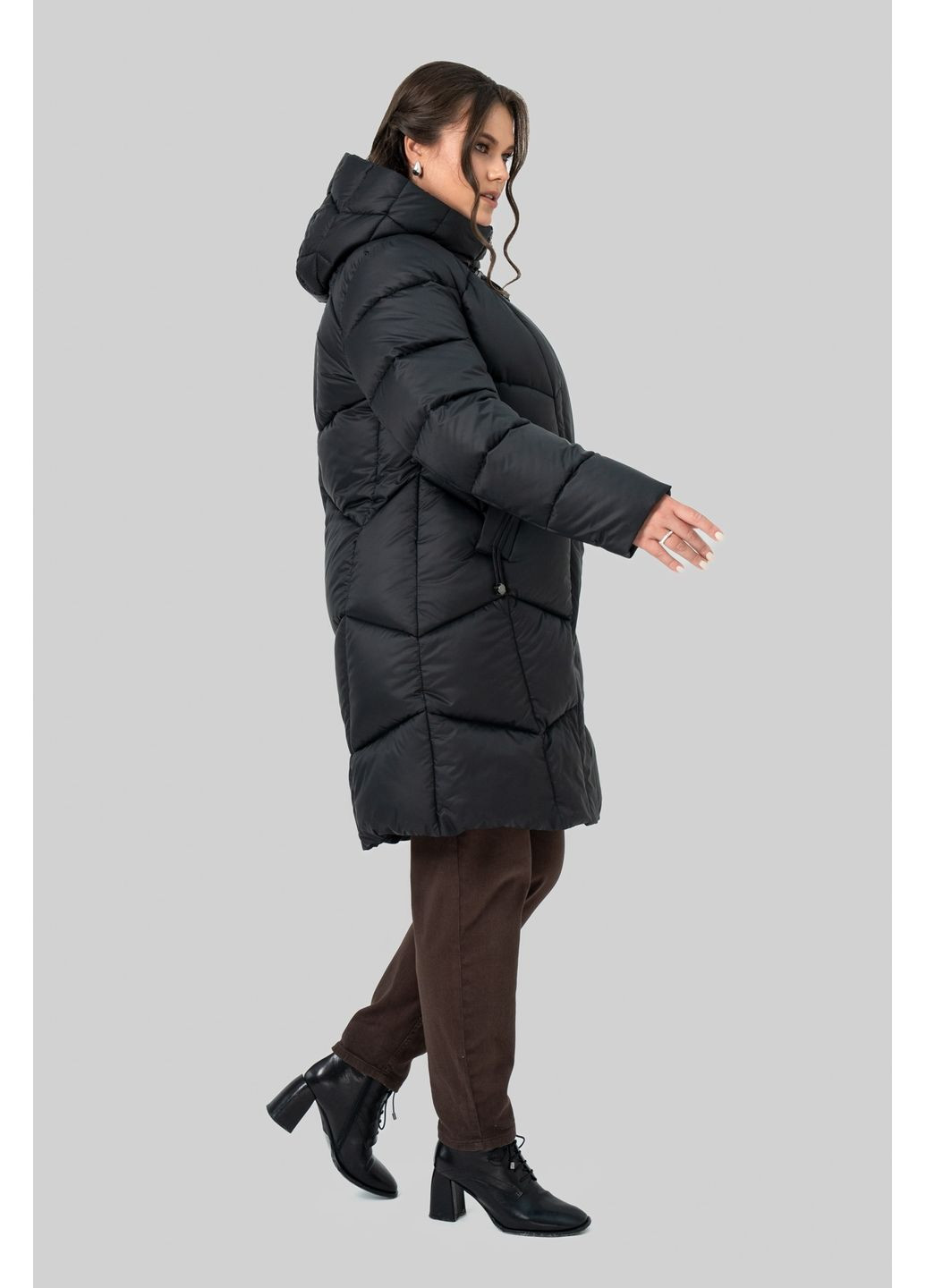 Чорне зимнє Жіноче зимове пальто-пуховик Мілорі All Posa (ap102559p) A'll Posa