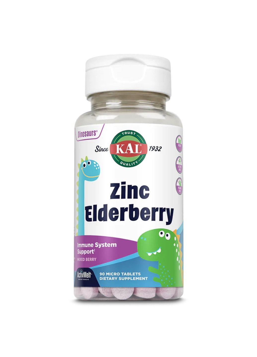Комплекс вітамінів Zinc Elderberry 5mg - 90 tabs Berry KAL (288677470)