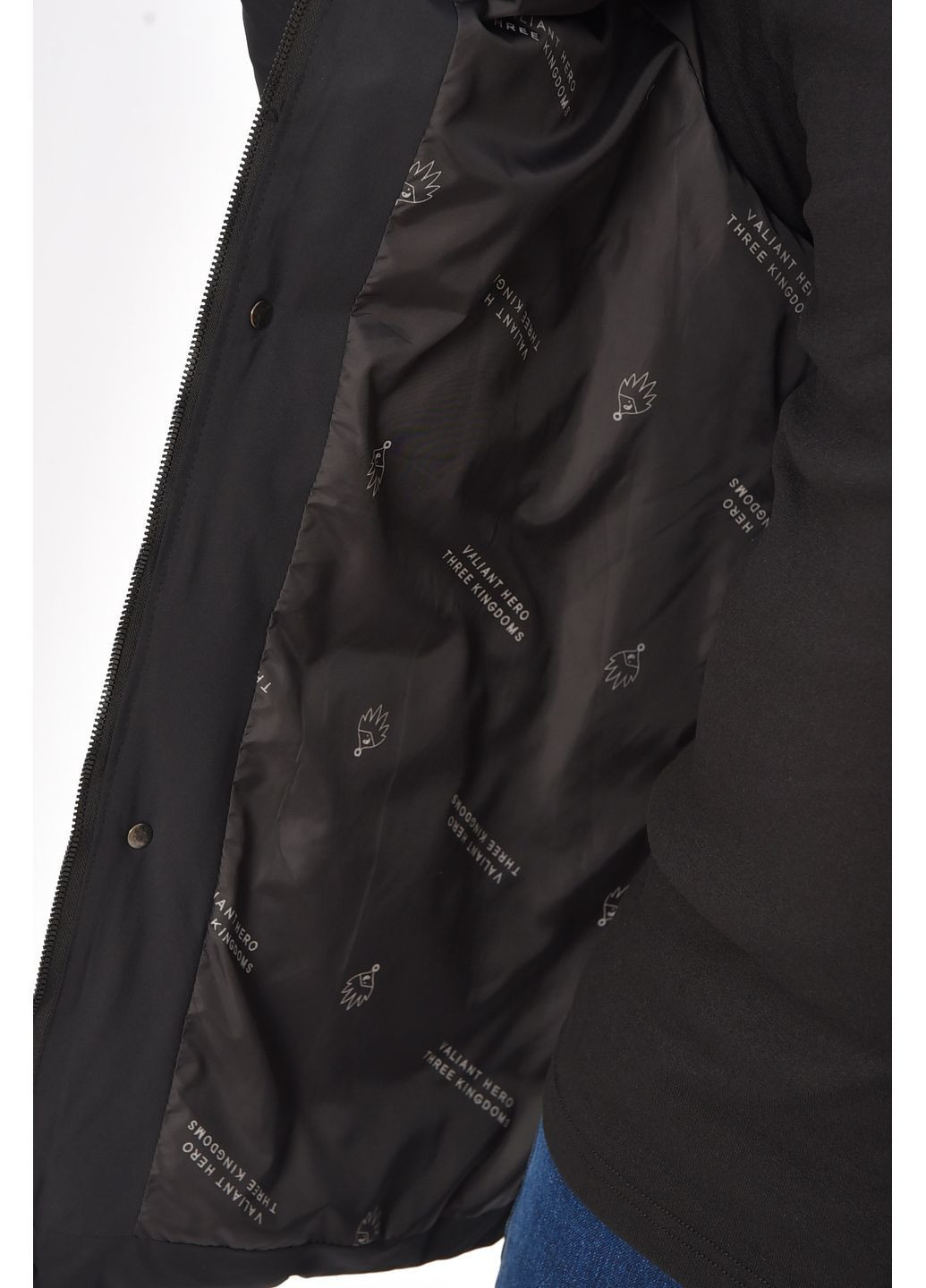 Черная зимняя куртка мужская демисезонная черного цвета Let's Shop