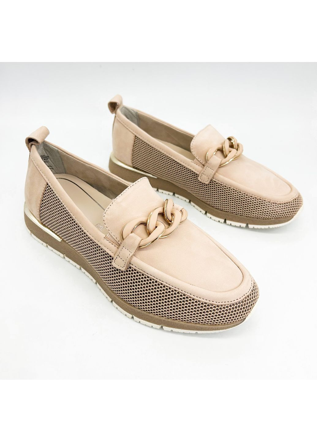 Бежевые мокасины (р) текстиль/нубук 0-1-1-1-24711-42-430 Tamaris