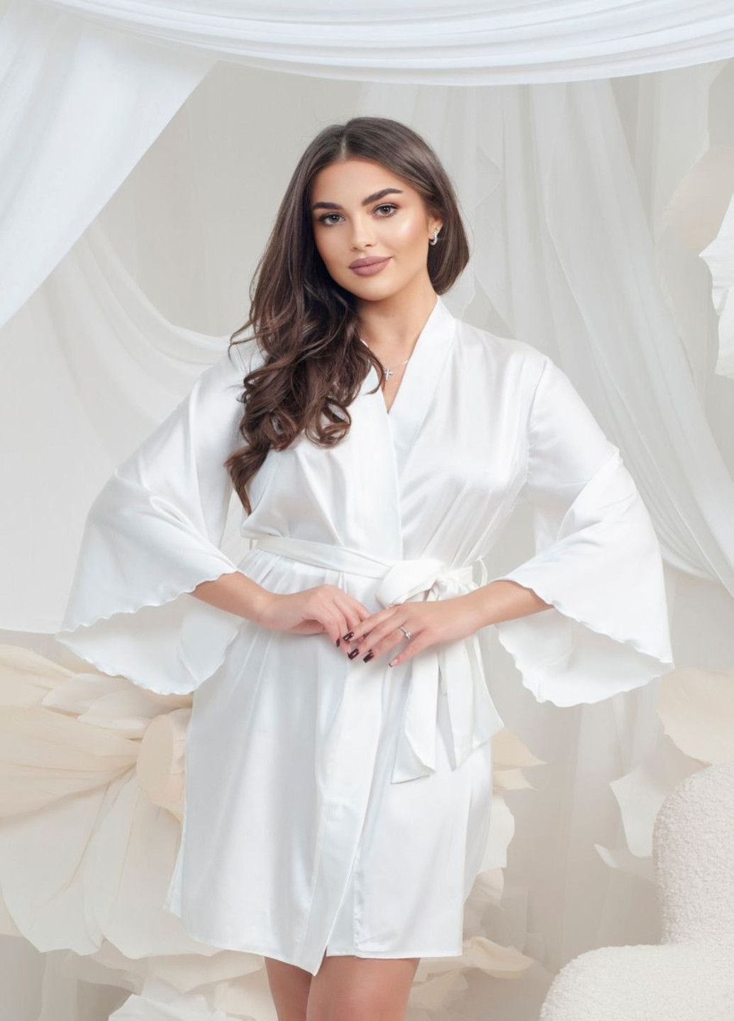 Халат женский шелковый короткий Lingerie Serenade (322443898)