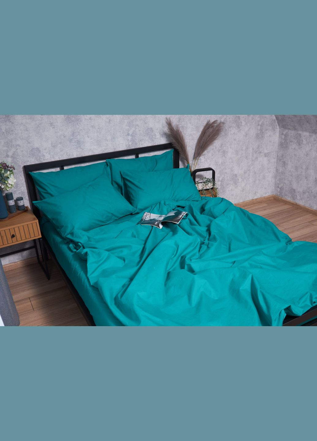 Комплект постельного белья Бязь Gold Люкс «» King Size 220x240 наволочки 4х70х70 (MS-820001602) Moon&Star Green Deep (285717157)