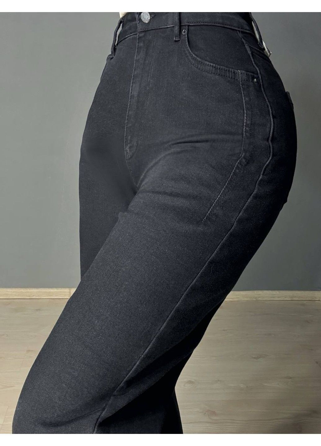 Джинси жіночі 2407-1 палаццо стрейчеві з виточками чорні Its Basic - (353685673)