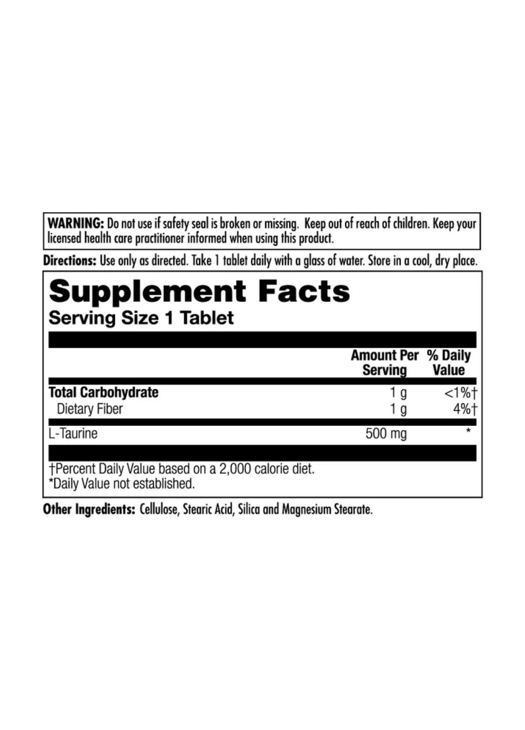 Комплекс аминокислот L-Taurine 500mg - 60 tabs KAL (300709653)