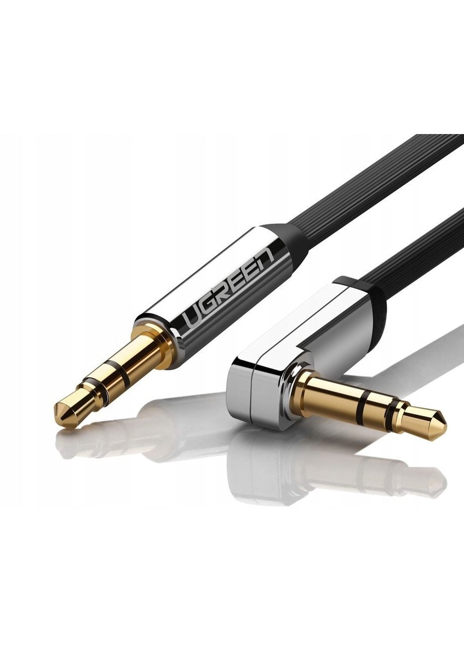 Аудиокабель 3.5mm male to 3.5mm male, Straight to angle flat Cable,TPE, 1m Black (UGR-10597) Ugreen AV119 (372678172)