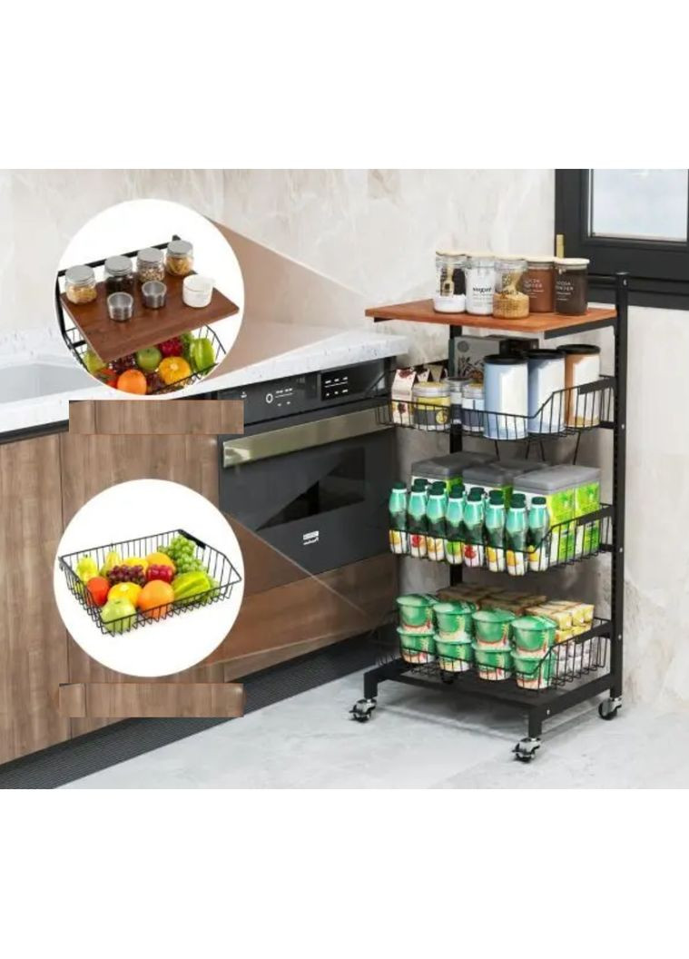 Стелаж Vroda мобільний в стилі Loft Costway (362028098)