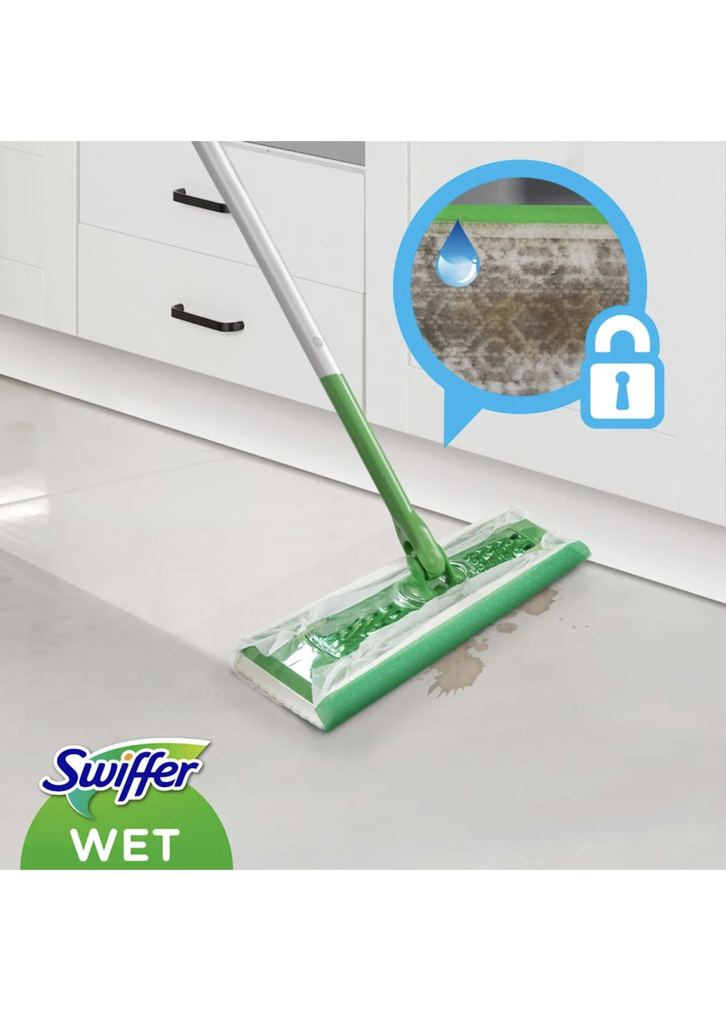 Вологі серветки для швабри з лимоном 10 шт Swiffer (368293668)