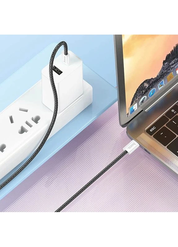 Дата кабель Hoco Type-C to Type-C 2 м ABS + нейлон 60W 3A No Brand X104 Source (402058615)