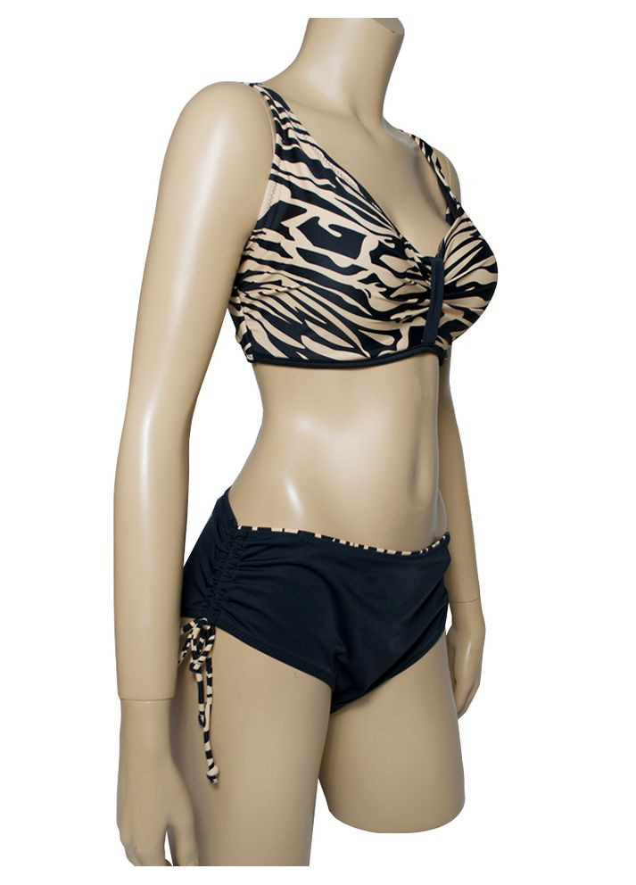 Чорний літній жіночий роздільний купальник великого розміру зі щільними чашками. модель 0334 арт.56777 роздільний Z.Five