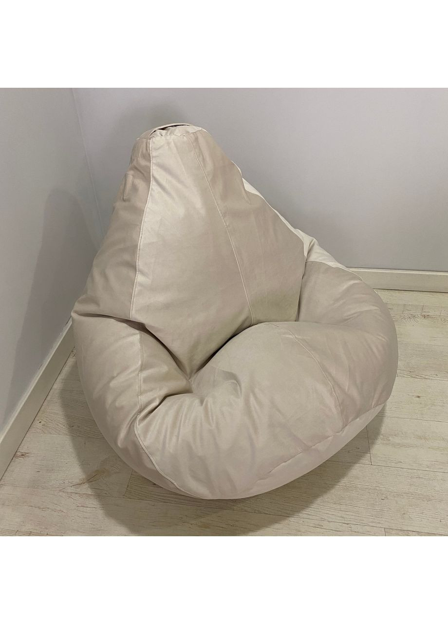 Крісло-мішок груша, M - 100х75 Велюр Florida Bone SkyPuff (361258498)