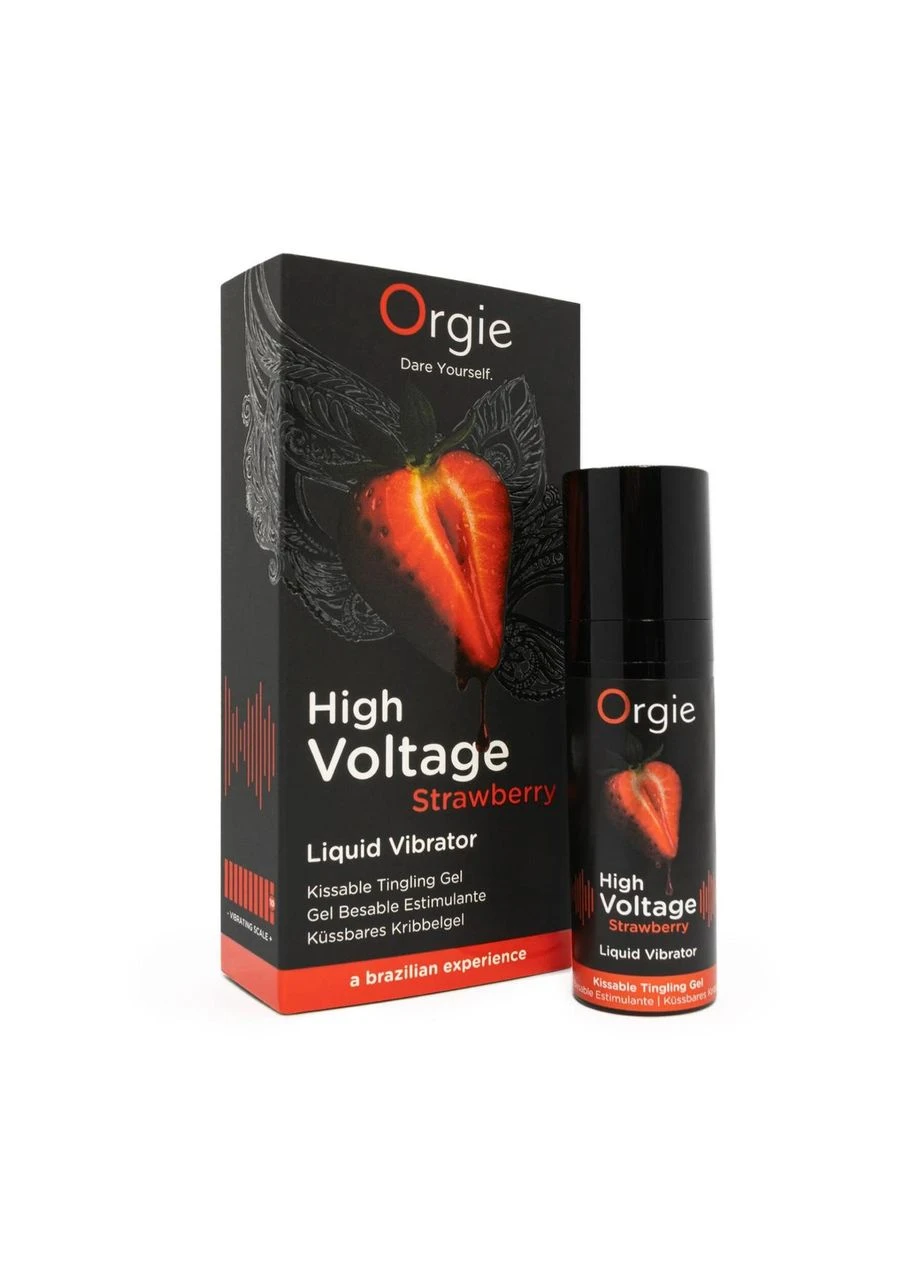Рідкий вібратор High Voltage – Strawberry, 15 мл, ефект мурашок, дуже потужний, смак полуниці Orgie (401284349)