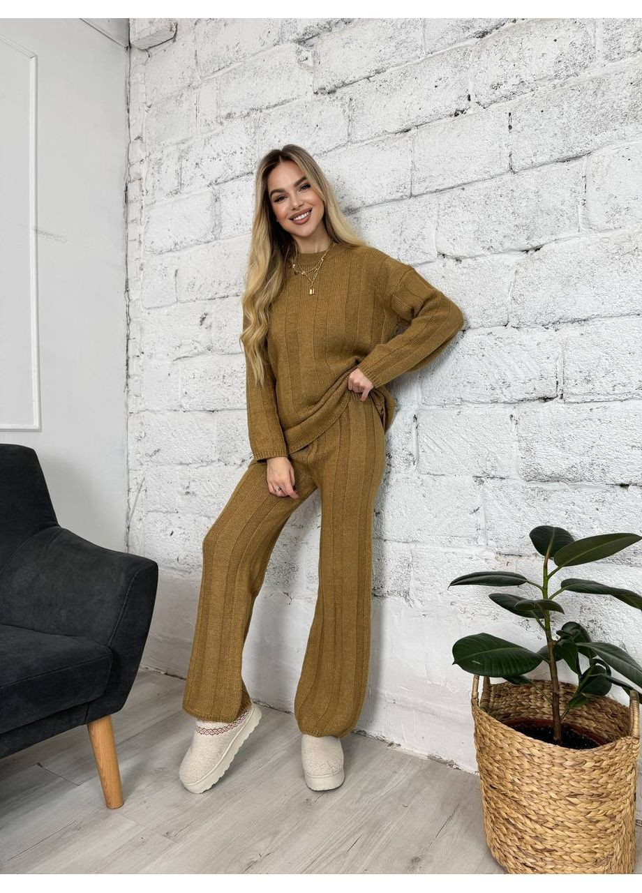 Трикотажний костюм із фактурною в’язкою ❄️ ЗАМІР В ОПИСІ DK/DL Мода без кордонів (373596631)