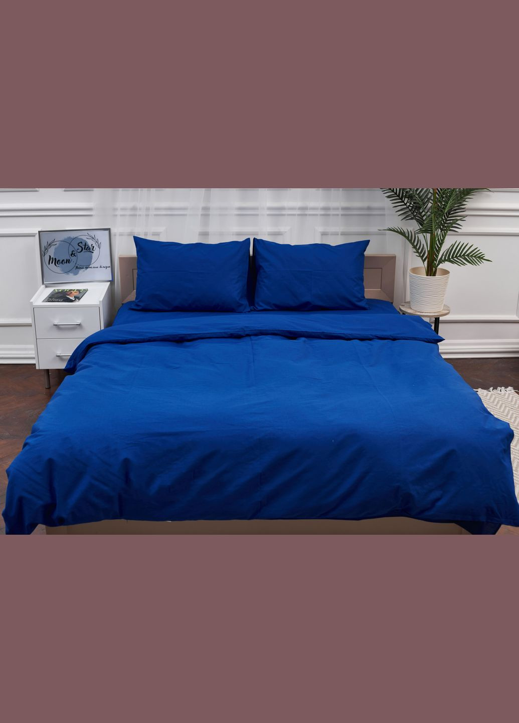 Комплект постільної білизни сімейний 160х220х2 наволочки 4х50х70 Бязь Gold Люкс (MS-820000833) Moon&Star Blue (285716817)