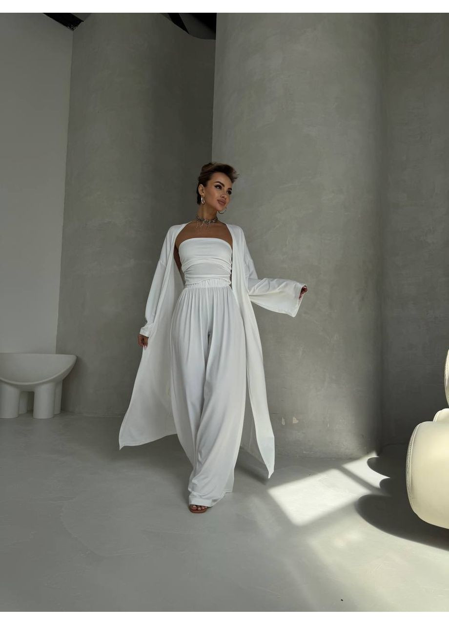 Жіночий костюм трійка: кардиган, топ та палаццо MonCher (363849335)