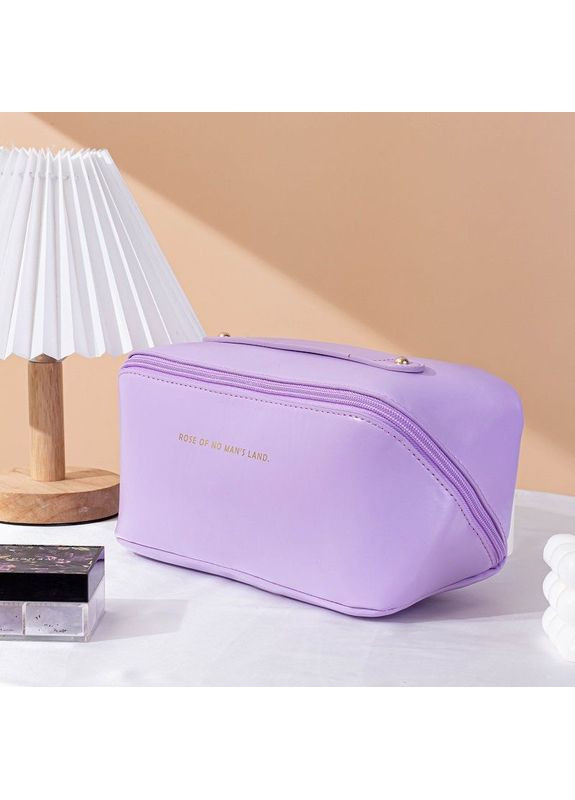 Удобная косметичка из искусственной кожи, дорожный органайзер для косметики нежно фиолетовая No Brand (326487942)